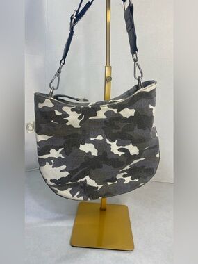 Koala Kannvas Gray Camo Cotton Crossbody Shoulder Bag Adjustable Strap